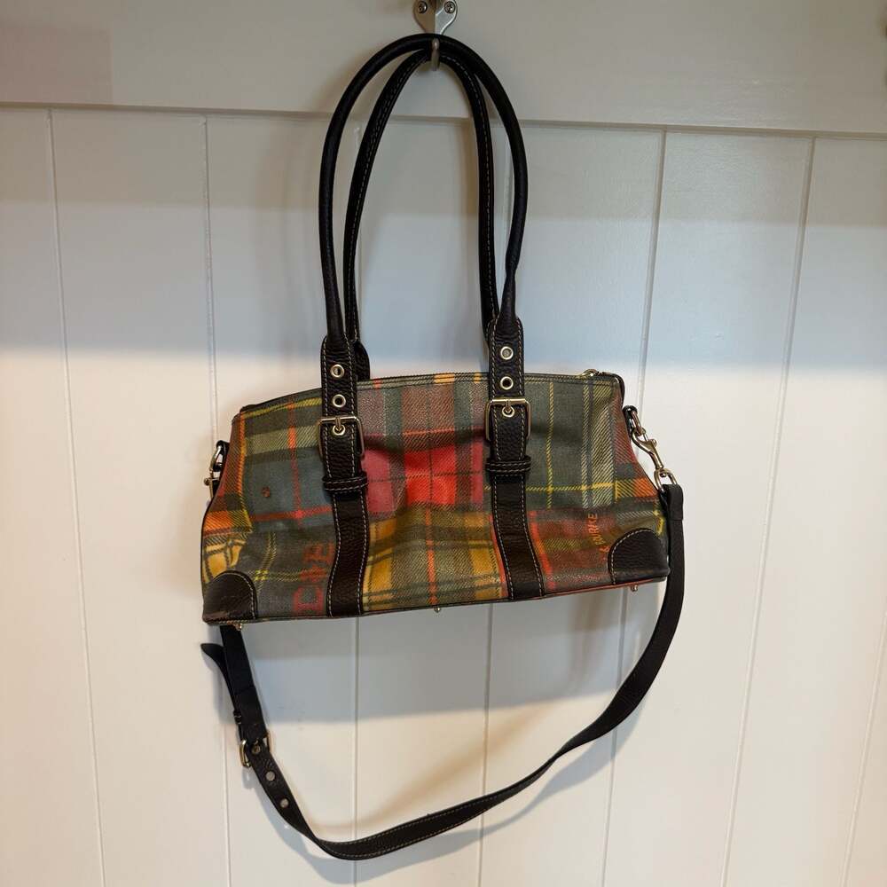 Dooney & Bourke Multi-Color Plaid Tartan Satchel Crossbody Bag